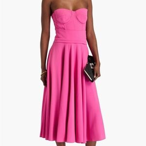 Dolce & Gabbana Pink Pleated Strapless Dress